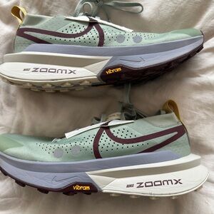 Nike Zegama 2 ZoomX Mint and Maroon Sneakers